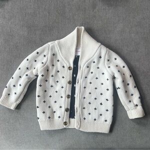 Hanna Andersson Cardigan Button Front Cotton Chunky Knit Dotted 12-18 mo